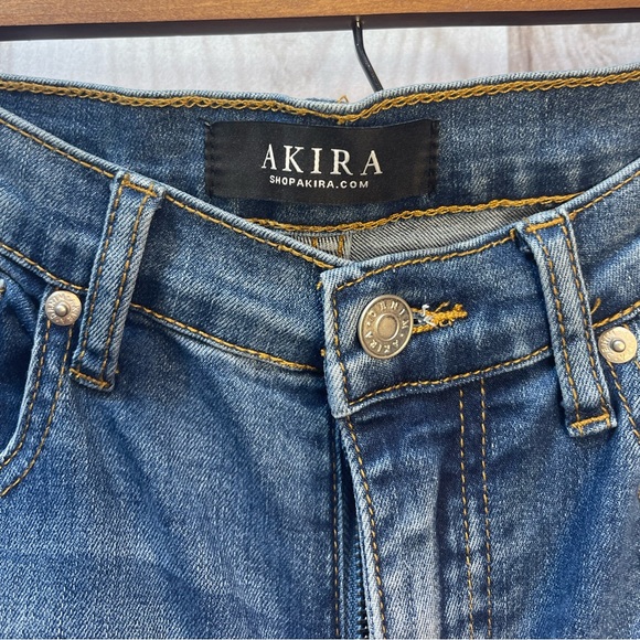 AKIRA Women’s Destressed High Waisted Skinny Jeans - Picture 5 of 6